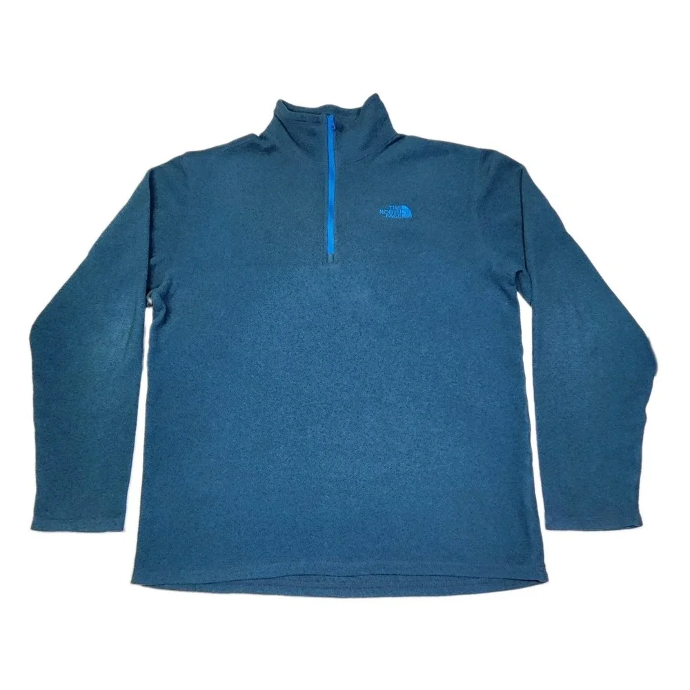 The North Face TKA 100 Glacier 1/4 Zip Fleece Pullover Mens M Blue
